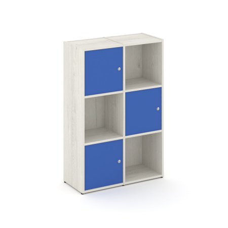 Стеллаж Locker Plus LK.K-002 798x350x1203 (Дуб Наварра | Синий)