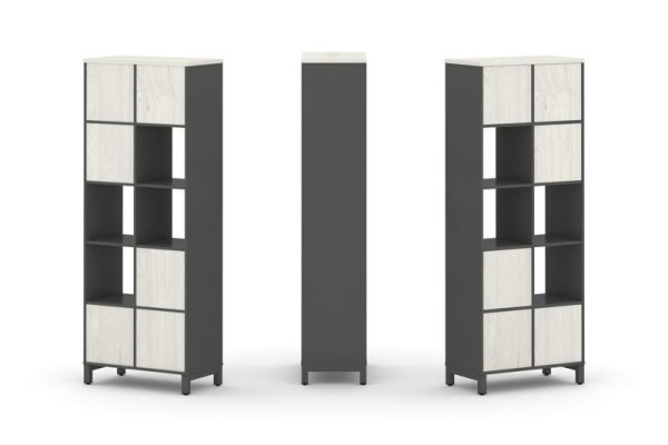 Набор стеллажа 1 сторонний, 5 ярусов SN.NS-521 (754х400х1982) (Антрацит/Дуб Наварра/Металл Антрацит) Набор стеллажа 1 сторонний, 5 ярусов SN.NS-521 (754х400х1982) (Антрацит/Дуб Наварра/Металл Антрацит)