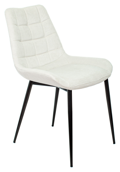 Стул для кухни KF-6 молочный Velvet 20 металл черный на ножках (KF-6/VELV20) (Молочный)