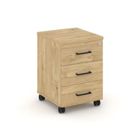 Тумба мобильная 3 ящика стандартные колеса SN.TM-002 (416х460х611) (Тиквуд Светлый)