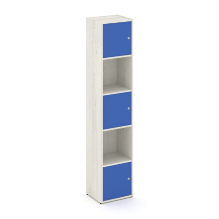 Стеллаж Locker Plus LK.K-007 408x350x1983 (Дуб Наварра | Синий)