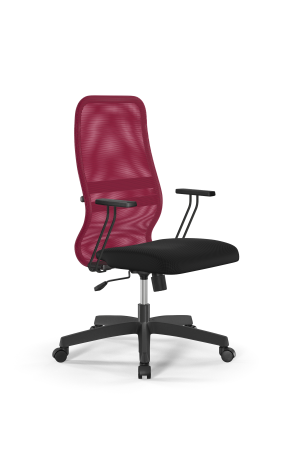 Кресло для руководителя Метта Sit 8 B2-8T - X1+UMF(X1) /Uh00/Wh00/T1bp-b(M09.B02.G15.W01) (Красный | Черный)