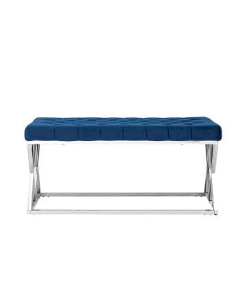 Банкетка ИНСИГНИЯ велюр синий сталь серебро (Банкетка Инсигния синий)