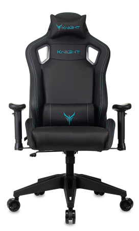 Кресло игровое Knight Outrid Smile черный эко.кожа с подголов. крестов. пластик (Черный)