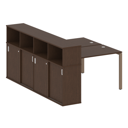 Рабочая станция с опорным шкафом-купе Metal System Style БП.РС-СШК-4.2 1610x2332x1098 (Венге Цаво/Мокко металл)