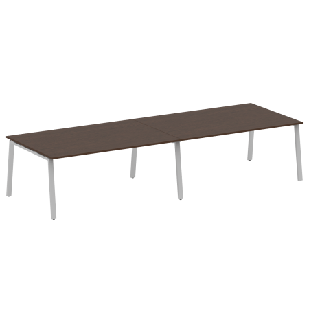 Стол для переговоров (2 столешницы) на А-образном м/к Metal System Style БА.ПРГ-2.5 3600x1235x750 (Венге Цаво/Серый металл)