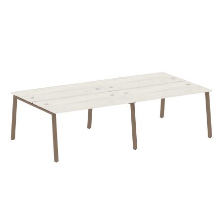 Рабочая станция на 4 рабочих места на А-образном м/к Metal System Style БА.СМ-4.3 2800x1475x750 (Дуб наварра/Мокко металл)