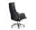 Кресло офисное / Сенат / черная кожа / синхромеханизм / алюминиевая крестовина и подлокотники (Черный)