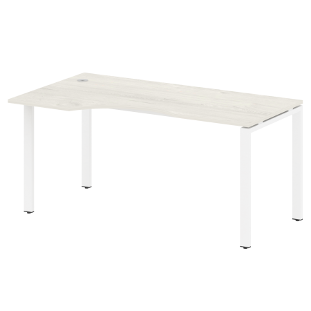 Стол криволинейный левый Metal System Style БП.СА-1 Л 1600x900x750 (Дуб Наварра/Белый металл)