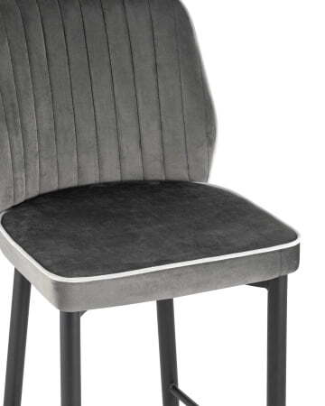 Стул полубарный Лоренс велюр антрацитовый (Стул полубарный Лоренс антрацитовый)