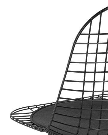 Стул обеденный Eiffel черный с черной подушкой (Стул кухонный Eiffel черный)