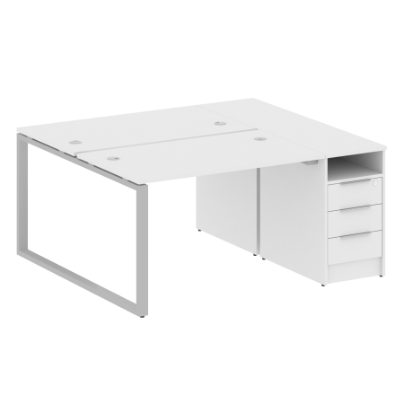 Рабочая станция Metal System Style БО.РС-СТП-2.2 1612x1475x750 (Белый/Серый металл)