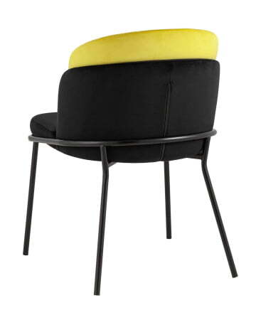 Стул Дабл велюр черный с желтой вставкой (Стул Дабл черный, желтый) Стул Дабл велюр черный с желтой вставкой (Стул Дабл черный, желтый)