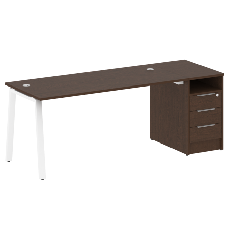 Рабочая станция Metal System Style БА.РС-СТП-1.4 2012x720x750 (Венге Цаво/Белый металл)