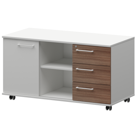 Креденция правая Кортез KZT-62R 1200x568x648 (Темный шимо/Белый)