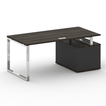 Стол руководителя с опорной тумбой, левый Shift SK.SRT-180 (L) (1800x904x753) (Дуб Мали-Антрацит | Хром)