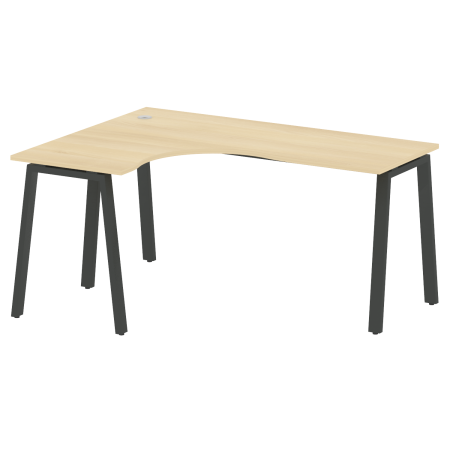 Стол криволинейный левый Metal System Style БА.СА-4 Л 1600x1200x750 (Акация/Антрацит металл)