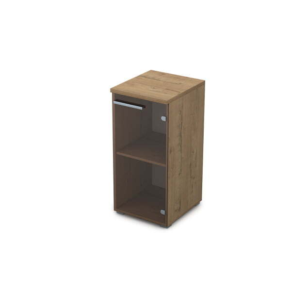 9П.023.2 Пенал низкий со стеклом (400x450x845) (Teakwood) 9П.023.2 Пенал низкий со стеклом (400x450x845) (Teakwood)