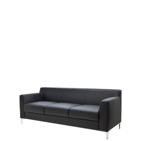 Диван офисный Калипсо (М-02) 3-х местный (Черный)