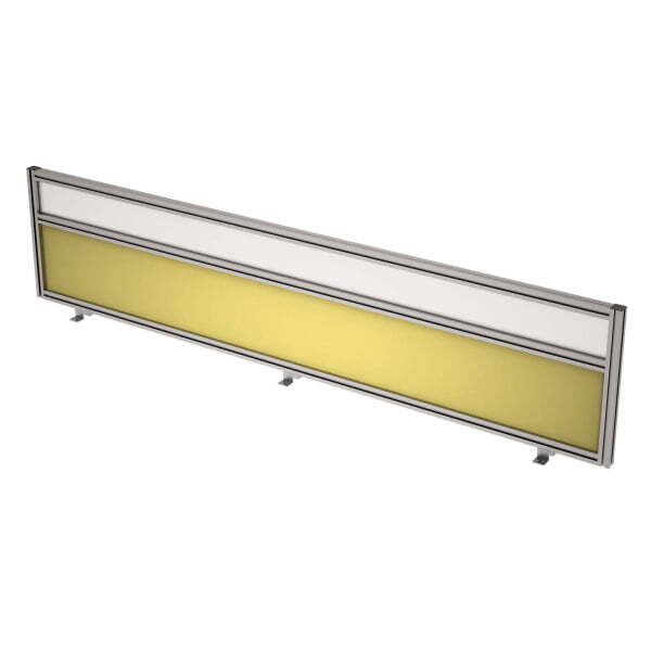9БТС.0418.6 Барьер из ткани и стекла в алюминиевом профиле, фронтальный (1800x29x400) (Lemon/стекло матовое)