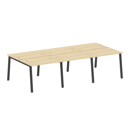 Рабочая станция на 6 рабочих места на А-образном м/к Metal System Style БА.СМ-6.1 3000x1475x750 (Акация/Антрацит металл)