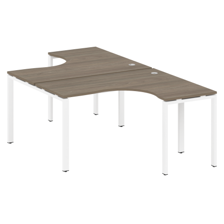 Рабочая станция криволинейная Metal System Style БП.РАС-СА-2.3 1400x2435x750 (Вяз/Белый металл)