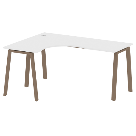 Стол криволинейный левый Metal System Style БА.СА-4 Л 1600x1200x750 (Белый/Мокко металл)