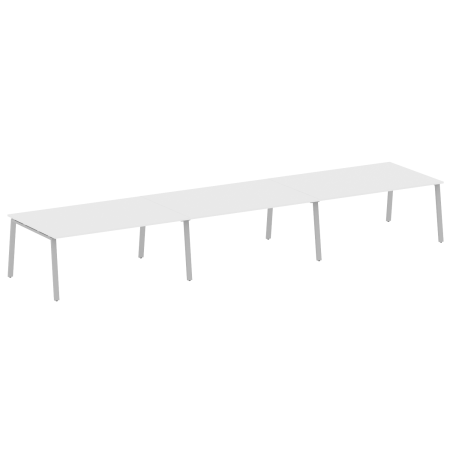 Стол для переговоров (3 столешницы) на А-образном м/к Metal System Style БА.ПРГ-3.5 5400x1235x750 (Белый/Серый металл)