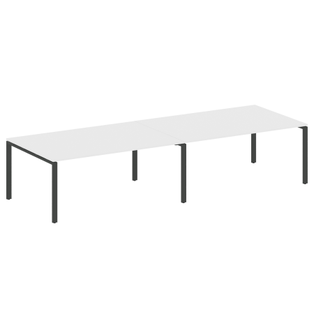 Переговорный стол 2 столешницы Metal System Style БП.ПРГ-2.5 3600x1235x750 (Белый/Антрацит металл)