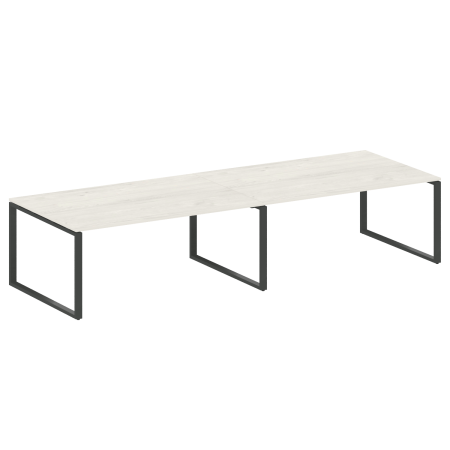 Переговорный стол 2 столешницы Metal System Style БО.ПРГ-2.5 3600x1235x750 (Дуб Наварра/Антрацит металл)