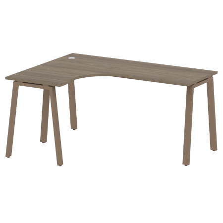 Стол криволинейный левый Metal System Style БА.СА-4 Л 1600x1200x750 (Вяз/Мокко металл)