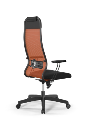 Кресло для руководителя Метта Sit 10 B1-111T - X2+UMF(X1) /Ub00/Wh00/T1bp-b(M09.B02.G15.W01) (Черный | Оранжевый)