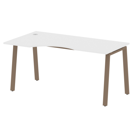 Стол криволинейный левый Metal System Style БА.СА-1 Л 1600x900x750 (Белый/Мокко металл)
