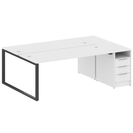 Рабочая станция Metal System Style БО.РС-СТП-2.5 2212x1475x750 (Белый/Антрацит металл)