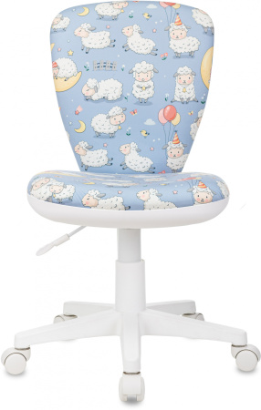Кресло детское KD-W10 голубой овечки крестов. пластик пластик белый (Голубой)