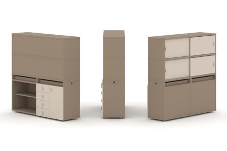 Тумба двойная + высокая надставка ES.NB.2V-11 (1500х410х1520) (Латте/Капучино)