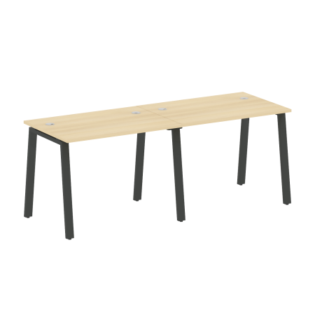 Рабочая станция на 2 рабочих места на А-образном м/к Metal System Style БА.СМ-2.1 2000x720x750 (Акация/Антрацит металл)