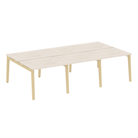Рабочая станция на деревянных опорах Onix Wood OW.D.RS-6.1.8 2940x1635x750 (Дуб Аризона/Дуб Светлый)