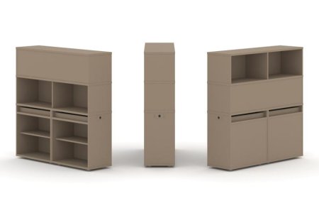 Тумба двойная + высокая надставка ES.NB.2V-1 (1500х410х1520) (Латте)