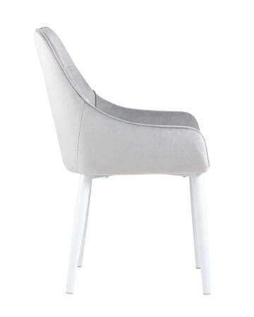 Стул Диана велюр серый ножки белые (Стул Диана серебристый)