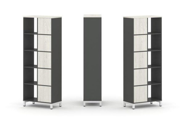 Набор стеллажа 2-х сторонний, 5 ярусов SN.NSD-521 (754х400х1982) (Антрацит/Дуб Наварра/Металл Белый) Набор стеллажа 2-х сторонний, 5 ярусов SN.NSD-521 (754х400х1982) (Антрацит/Дуб Наварра/Металл Белый)