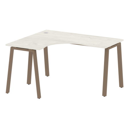 Стол криволинейный левый Metal System Style БА.СА-3 Л 1400x1200x750 (Дуб Наварра/Мокко металл)