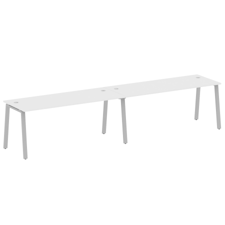 Рабочая станция на 2 рабочих места на А-образном м/к Metal System Style БА.СМ-2.5 3600x720x750 (Белый/Серый металл)