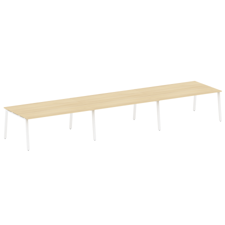 Стол для переговоров (3 столешницы) на А-образном м/к Metal System Style БА.ПРГ-3.5 5400x1235x750 (Акация/Белый металл)