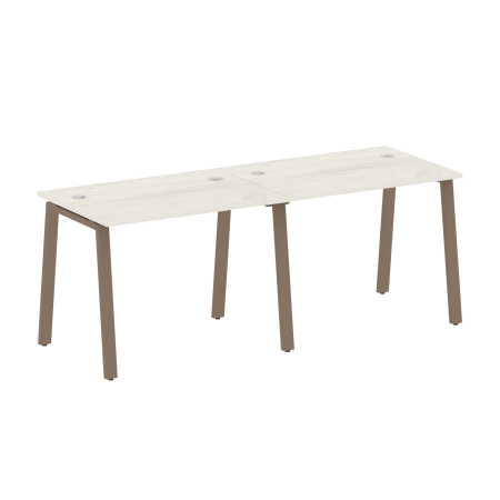 Рабочая станция на 2 рабочих места на А-образном м/к Metal System Style БА.СМ-2.1 2000x720x750 (Дуб наварра/Мокко металл)