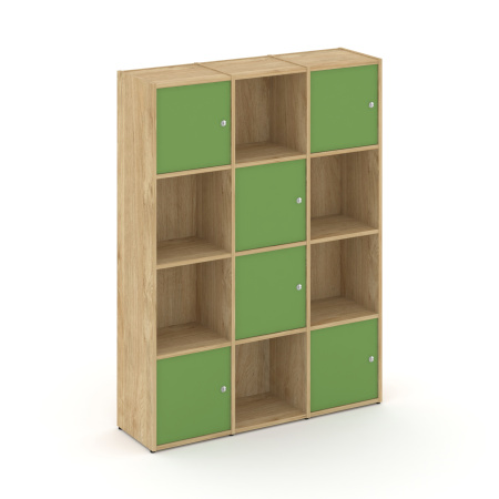 Стеллаж Locker Plus LK.K-006 1188x350x1593 (Тиквуд Светлый | Зеленый)
