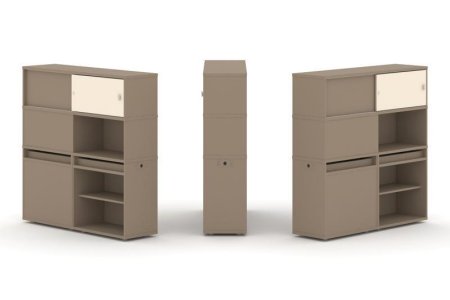 Тумба двойная + высокая надставка ES.NB.2V-28 (1500х410х1520) (Латте/Сатин)