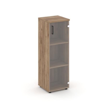 Шкаф средний узкий SN.STU.E-205(R) (400х400х1203) (Дуб Табак/Прозрачный)