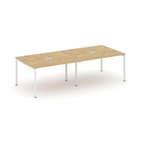 Стол переговорный SN-4P.SPRG-042 (2360х1180х750) (Тиквуд Светлый/Металл Белый)