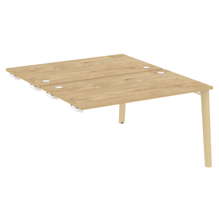 Стол-приставка двойной на деревянных опорах Onix Wood OW.D.SPR-3.8 1380x1635x750 (Тиквуд Светлый/Дуб Светлый)